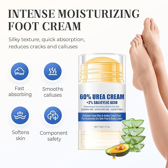 Hydrating and Anti-Cracking Foot Cream, 2025 Moisturising and Relieves Cracking and Dryness Foot Cream, Hand and Foot Repair Cream for Women & Men Callused, Feet, Knee, Elbow, Hand (WHA-2PCS, #01)