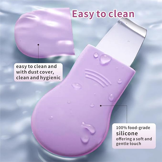 REVEX Nose Blackhead Remover Tool Set,Blackhead Scraper Tool,2Pcs Pore Cleaning Brush, Face Scrubber Skin Spatula, Pore Scrubber for Deep Cleansing,Face Exfoliator Scrubber for Women Men.(Purple)