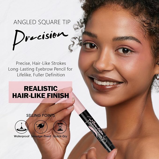 Eyebrow Pencils for Women, Liquid Microblading Eyebrow Pen with Square Angled Brush & Ultra-Fine Precision Tip – Natural Hair-Like Strokes, Waterproof, Smudge-Proof & Long-Lasting, Easy to Use (Brown)