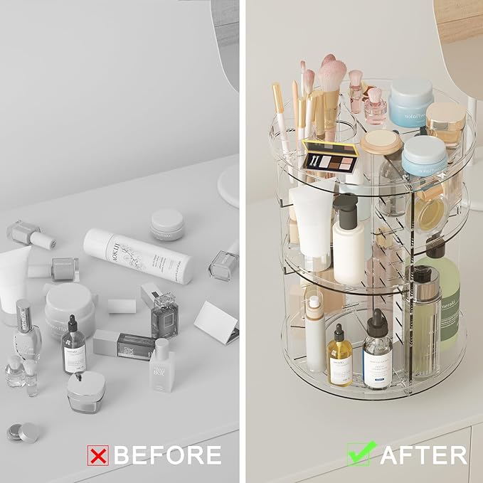 Rotating makeup organizer, diy 8