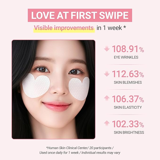 TENZERO Pink Hyaluronic Acid Niacinamide Serum Heart Pad (50 Count, 150g), Hydrating & Brightening Glowing Face Toner Pads, Korean Facial Radiance Pads, Dry Skin