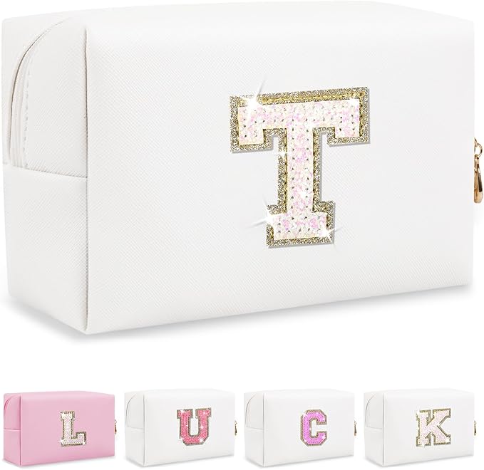 Personalized initial letter makeup bag,