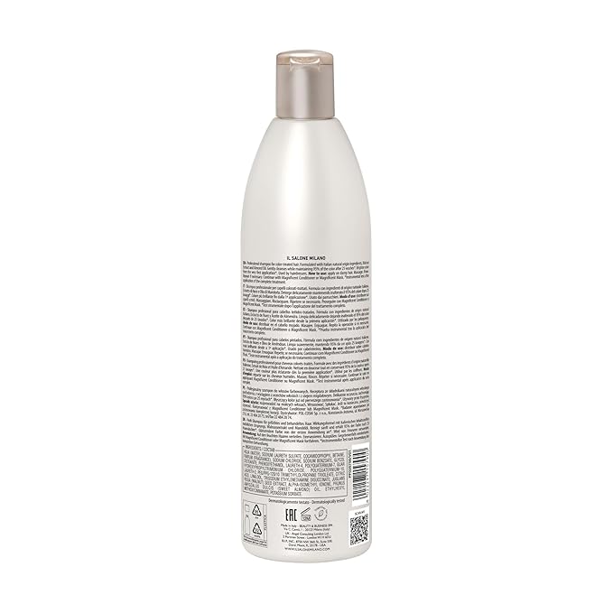 Il Salone Milano Professional Magnificent Shampoo - Color Safe Shampoo for Processed and Color Treated Hair - Enriched with Almond Oil for Radiant Shine - Salon-Quality Hair Care (16.9 oz / 500 ml)