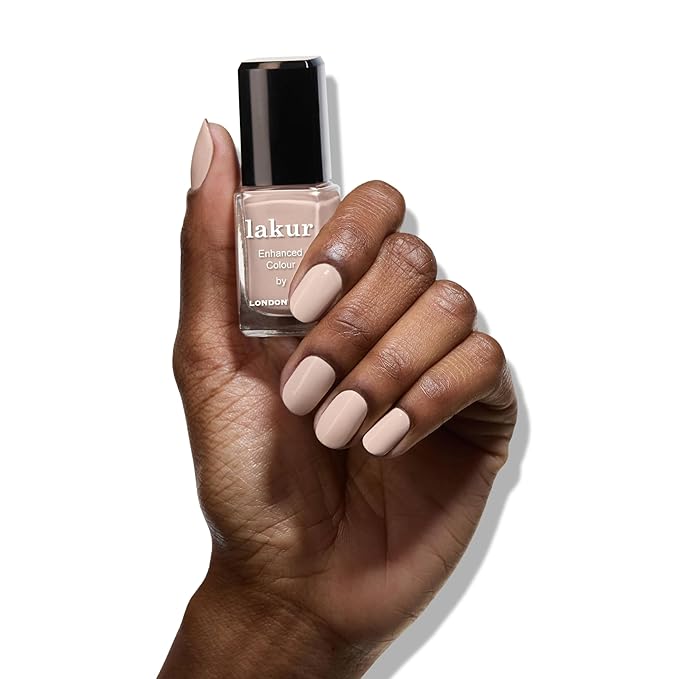 LONDONTOWN lakur Nail Polish - Chip-Resistant, Non-Toxic, Conditions & Hydrates Nails | Glossy Natural Beige, Linen, .40 fl oz