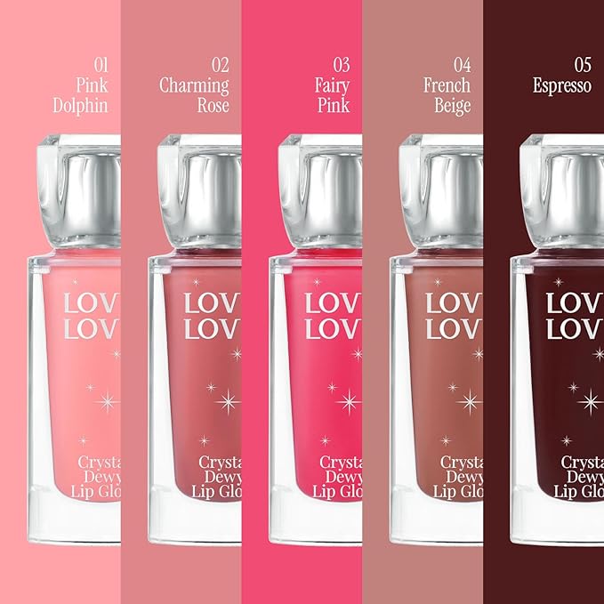 Crystal Dewy Lip Gloss | Lightweight & Non-Sticky | High-Shine & Long-Lasting | Hydrating Korean Lip Care Gloss | 0.17 oz. (05 ESPRESSO)