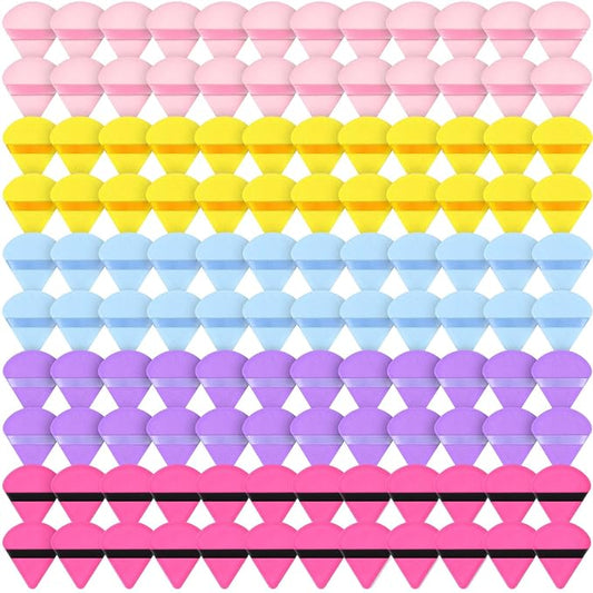 Skylety 120 Pieces Powder Puff Soft Triangle Makeup Puff Sponge Beauty Puff for Loose Powder Cosmetic Foundation Blender Dry Contouring Tools Women Thanksgiving Christmas Gift, 5 Colors (Bright Color)