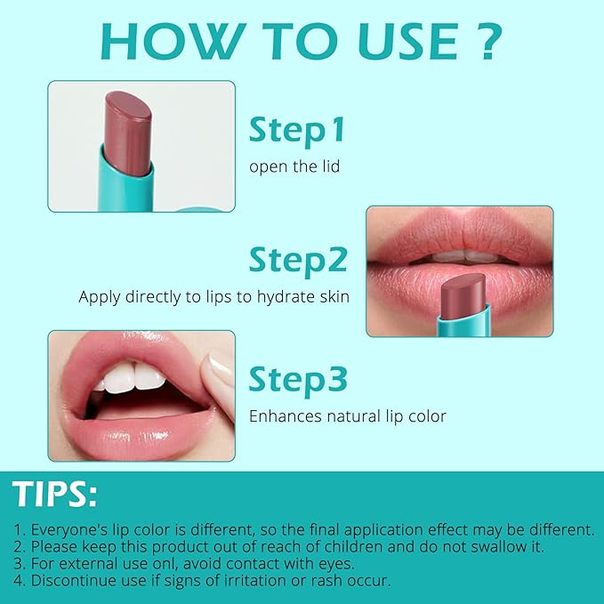 5 Pcs Lip Tint Hydrating,Moisturizing Tinted Lip Balm Set,Waterproof Long-Lasting Lip Gloss Lipstick,Natural Lip Moisturizer Non-Stick Cup Lip Stain for Women and GirlsGTVOSY Lip Tint 5 Pcs