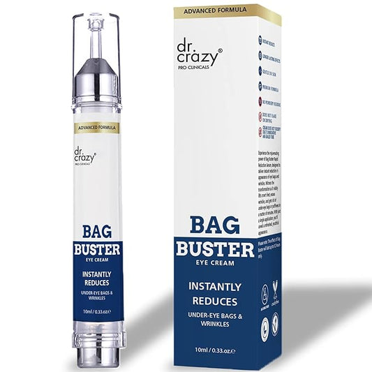 Bag Buster Eye Cream | Instant Reduction | Rapid Eye and Face Lift | Anti-Aging | instantly Reduces, Wrinkles, Dark Circles, Fine Lines, Under Eye Bags | Powdery Residue Or Flakes Free Formula | 10ml