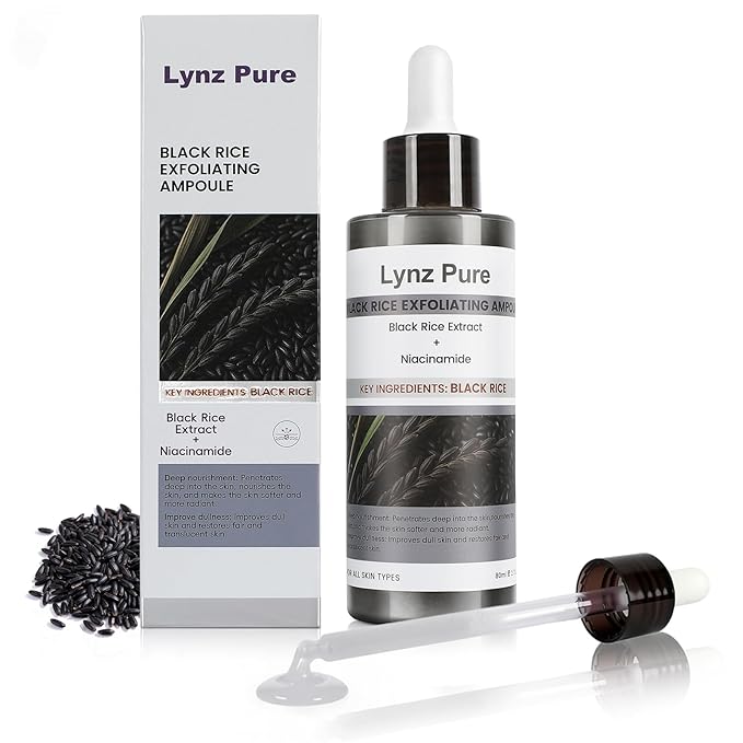 Peel Shot Glow Black Rice & Niacinamide Exfoliating Ampoule - Soft Peel for Face & Body to Visibly Refine Pores, Brighten Skin, Deep Pore Cleansing - For All Skin Types, 2.71 Fl Oz