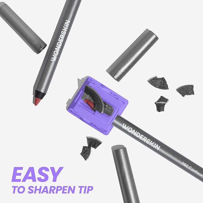 Wonderskin Lipliner Pencil - 360 Contour Lipliner, Long Lasting, Sharpenable, Waterproof and Transfer-Proof Nude Lip Liner Pencil (Blush)