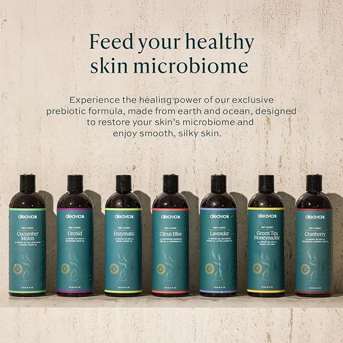 Aleavia Body Cleanse – Organic & All-Natural Prebiotic Body Wash with Organic Cucumber and Bitter Melon – Nourish Your Skin Microbiome – 16 Oz