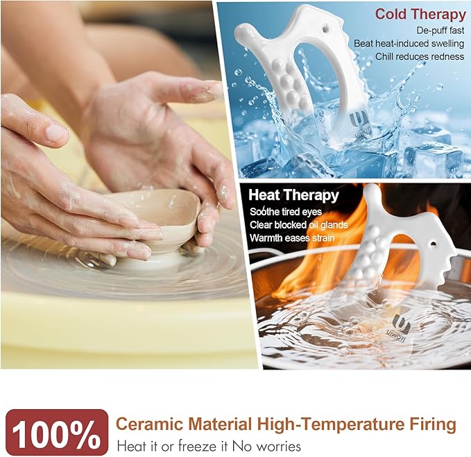 6-in-1 Ceramic Body Gua Sha Facial Tools | Lymphatic Drainage Tool, Face Sculpting Tool & Acupressure Tool | Body Guasha | Trigger Point Massage Tool for Fascia Massage and Cellulite