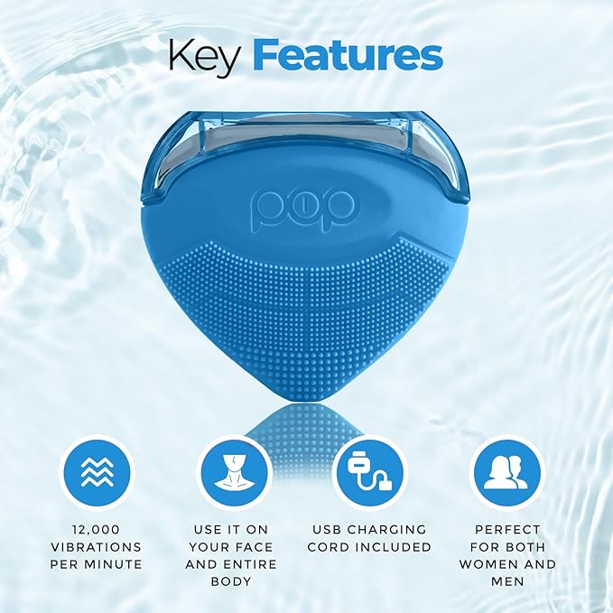 Pop Sonic Strawberry 3 in 1 Skin Exfoliating Cleanser Clean Massage Exfoliate (Blue)