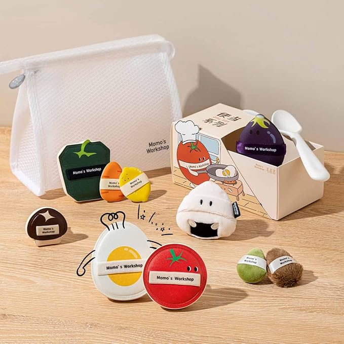 Momo's Workshop Bento Collection Makeup Sponges+Powder Puffs Set,11PCS Beauty Foundation Puffs for Creamy Finish, Halloween Makeup Sponge for Blending,Comfortable for All Skin Types & Storage Case