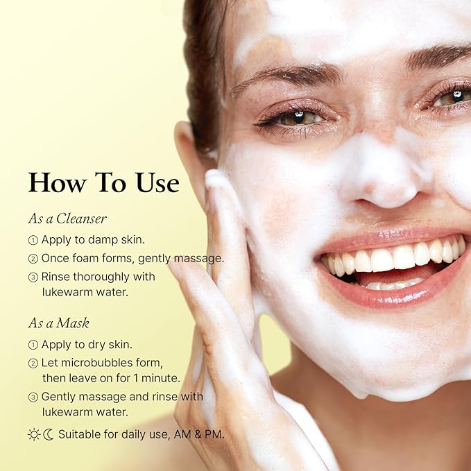 FULLY Lemon Vita Bubble Mask Cleanser, Self-Bubbling Gel-to-Foam Face Wash, Vitamin C + Jeju Lemon Water for Brightening, Radient Smooth Skin, Hydration, Vegan Korean Skincare, 5.07 fl.oz