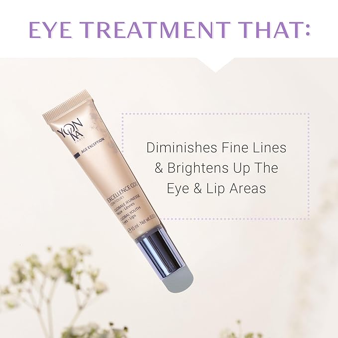 Yon-Ka Excellence Code Contours Eye Cream (15ml) Anti-Aging Eye and Lip Treatment with Hyaluronic Acid, Reduce Puffiness and Dark Circles, Paraben-Free