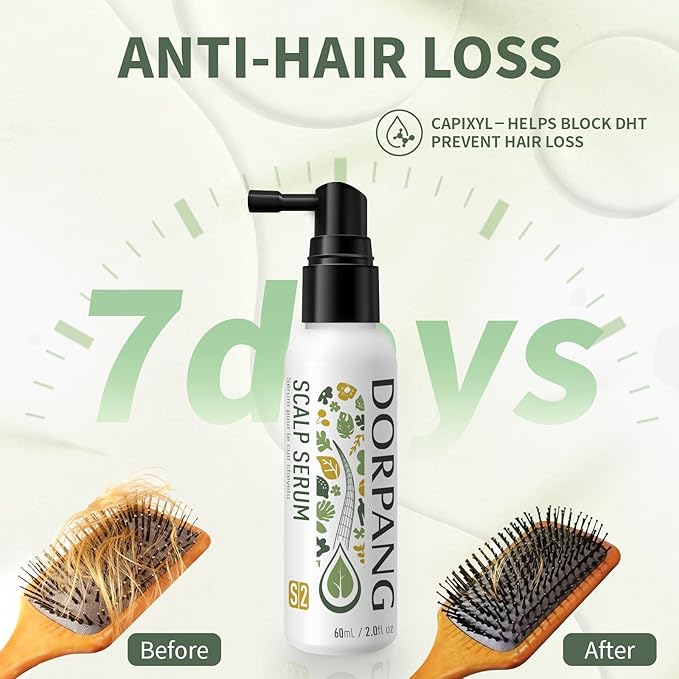 Hair Growth Serum, Women's Anti-Hair Loss Scalp Treatment, Helps with Severe Signs of Thinning, Non-Greasy, No-Rinse, Cruelty-Free, Vegan.