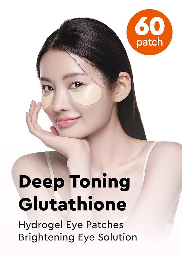 Bewants Hydrogel Eye Patches with Deep Toning Glutathione, 60 Patches, Under Eye Masks for Brightening and Radiance, Caffeine & Niacinamide patches, Korean Skincare