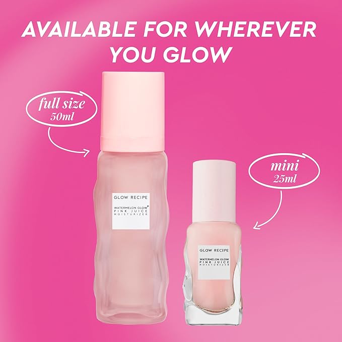 Glow Recipe Pink Juice Water Gel Face Moisturizer for Women, Men & Teens - Hydrating Hyaluronic Acid, Radiance Boosting, Non-Comedogenic, Oil-Free, Long-Lasting Korean Skin Care for Oily Skin (50ml)