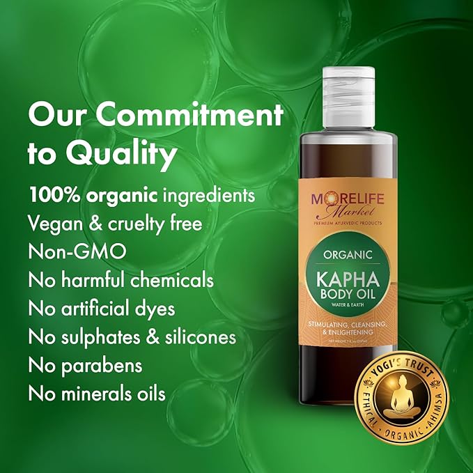 Kapha Body Oil | Premium Ayurvedic Massage Oil with Organic Tulsi, Mint, Clove & Warming Herbs for Circulation & Vitality | Stimulating, Cleansing & Enlightening Ritual – 7 oz Bottle