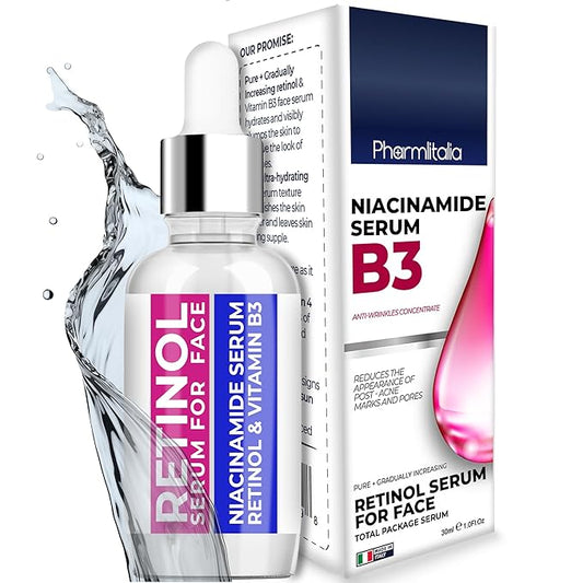 Resurfacing Retinol Serum for Face with Vitamin B3 - Retinol Total Package Serum for Anti Aging, Wrinkles, Fine Lines, Acne Scar and Sun Spots for a Radiant Complexion - Boost Collagen and Hydrates