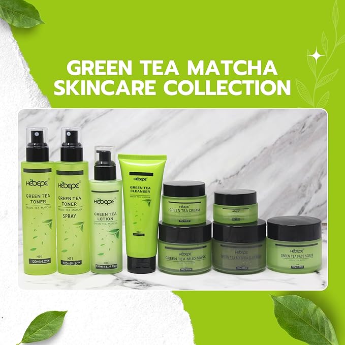 Green Tea Matcha Facial Toner Mist with Lemon, Refreshing, Moisturizing, and Soothing Face Toner, with Jojoba Oil, Castor Oil, Snail Filtrate,120ml