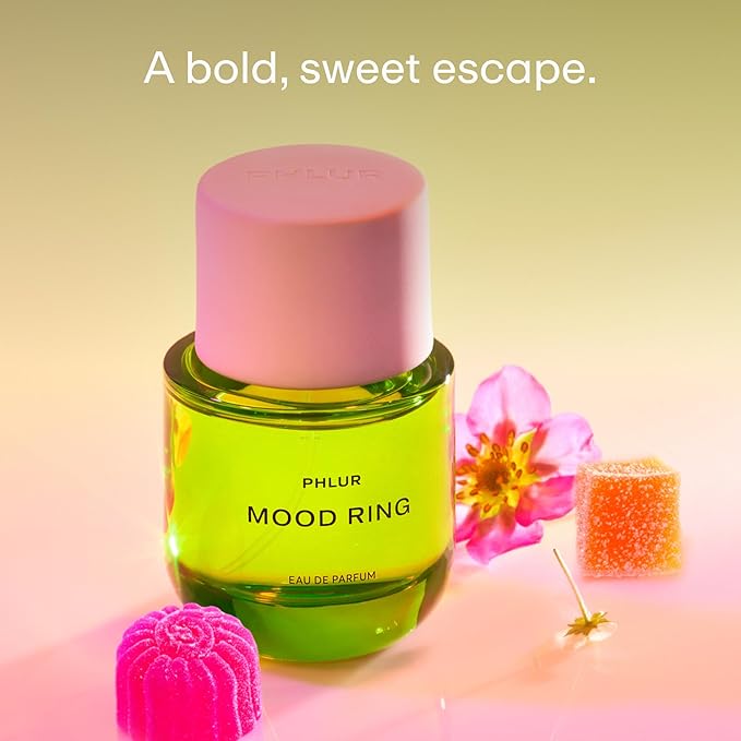 PHLUR Mood Ring Eau de Parfum - Full Size Perfume for Women & Men Fragrance - Sweet Fruity Floral Perfume with Orange, Jasmine, Patchouli, Fruit Gummies & Amber (50mL)