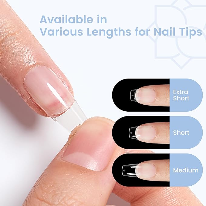 Nail Tips Medium Coffin: 504PCS Soft Gel Medium Coffin Press On Nails, 12Sizes Pre-shaped Acrylic Nail Extension Full Cover for Girls Women Home Salon