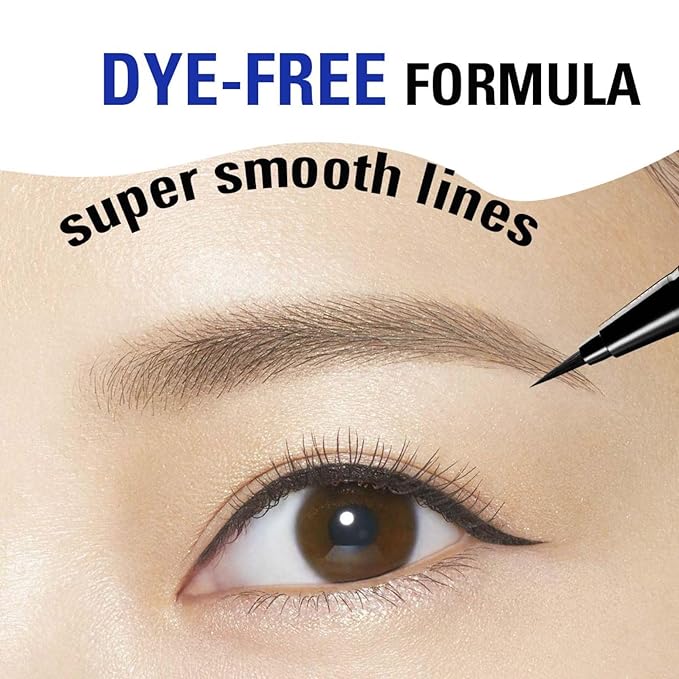 Heroine Make by KISSME Liquid Eyeliner Pen for Intense Color & Ultra-Fine 0.1mm Tip, Waterproof Eyeliner with Organic Beauty Serum, Cat Eye Liner for Long Lasting Eyelines, Brown Black, 1 EA, PRIME