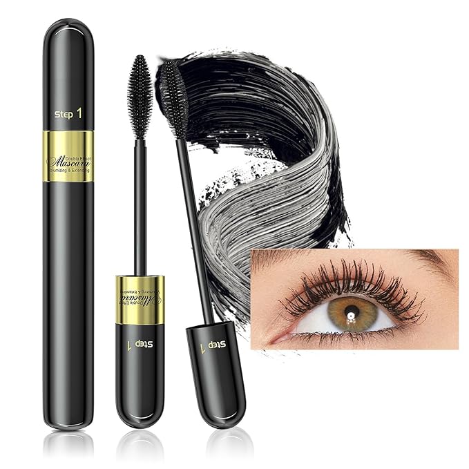 Volume and Length Liquid Mascara - Waterproof and Sweat Resistant Black Mascara Curling Eyelashes and Fast Dry, No Flaking and No Clumping, Cruelty Free, Create Dramatic Lashes (Black)
