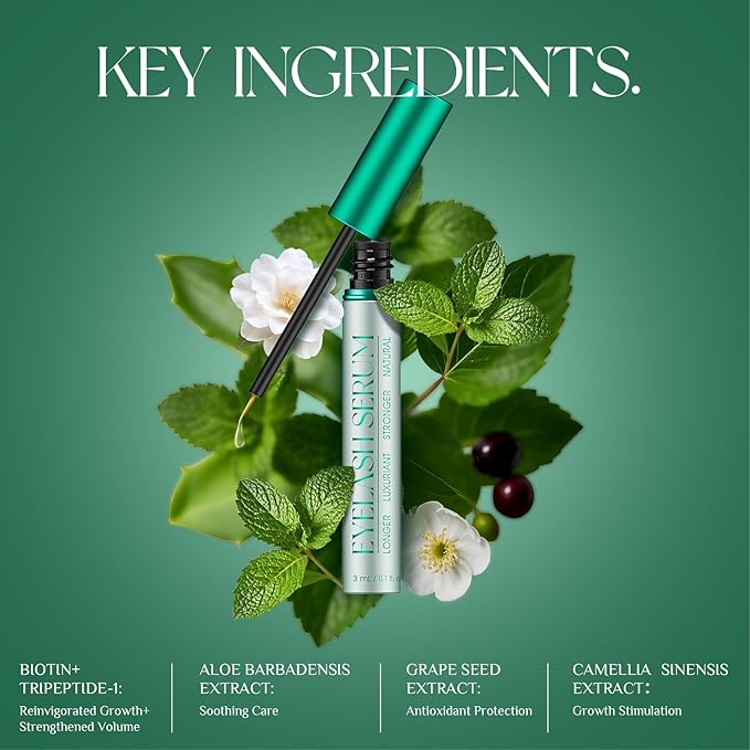 Lash Growth: Strengthen and thicken lashes with TUDPA's serum, 0.1 Fl. Oz (3 mL) (Green)