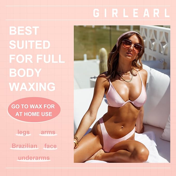 1lb Wax Beads for Hair Removal - Unscented Hard Wax Beads Refill for Professional Full Body Waxing - Ideal for Facial, Brazilian Bikini, Legs, and Underarms at Home for Women and Men (White)