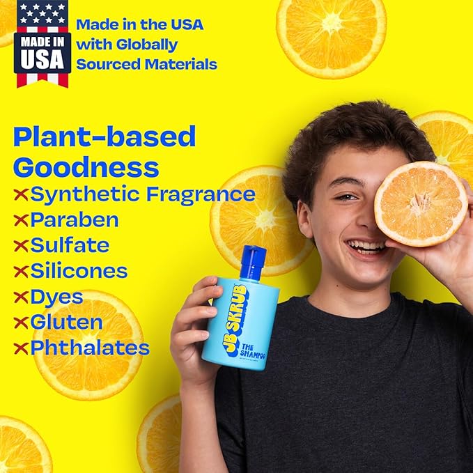 The Shampoo for Kids, Tweens & Teens – Aloe Vera & Green Tea Infused for Healthy Hair & Scalp – Sulfate-Free, Paraben-Free, Citrus, 14 Ounces