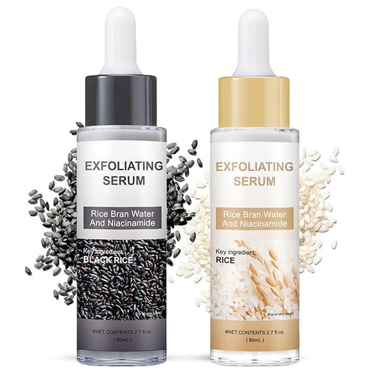 Peel Shot Glow Rice Ampoule Duo – Peel Shot Serums with White & Black Rice Extract, BHA, Niacinamide & Hyaluronic Acid – Exfoliating, Brightening, Moisturizing, Blackhead Remover & Pore Refining