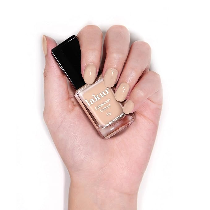 LONDONTOWN lakur Nail Polish - Chip-Resistant, Non-Toxic, Conditions & Hydrates Nails | Glossy Sheer Nude, Teatime, .40 fl oz
