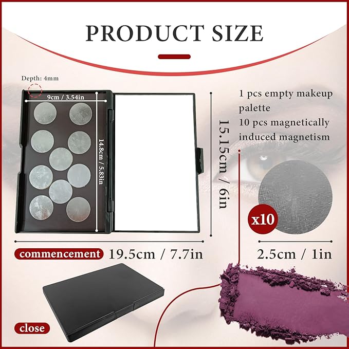 Magnetic Makeup Palette Empty with Mirror - Professional