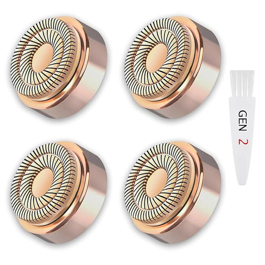 Generation 2 Replacement Heads for Flawless Facial Hair Remover Replacement Heads,Suitable for Flawless Replacement Heads Gen 2 for Flawless Facial Hair Remover for Women,As Seen On TV.(4 Pack)