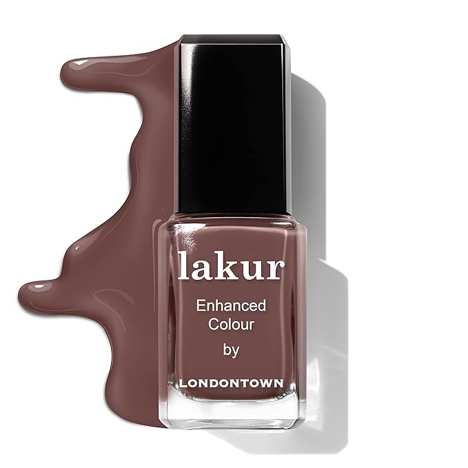 LONDONTOWN lakur Nail Polish - Chip-Resistant, Non-Toxic, Conditions & Hydrates Nails | Glossy Creamy Brown, Natural Charm, .40 fl oz