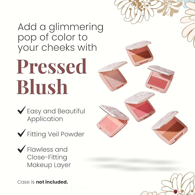Paul & Joe Pressed Blush Palette Refill Only, Case Sold Separately, Oil-Absorbing Blush Powder, Bi-Color Face Blushes with Fitting Veil Powder, Light Beige and Rose, 05 Boite A Musique, 0.17 oz
