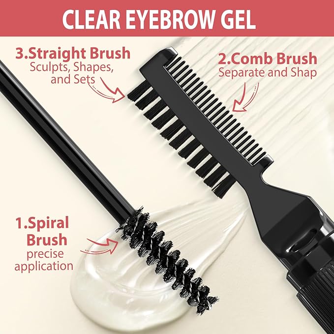 Eyebrow Pencil Kit, with Microblading Eyebrow Pen, Eyebrow Gel, Eyeliner, Eyebrow Brush, Eyebrow Pencils for Women, Waterproof, Smudge Proof, Long Lasting Makeup Formula - Brunette