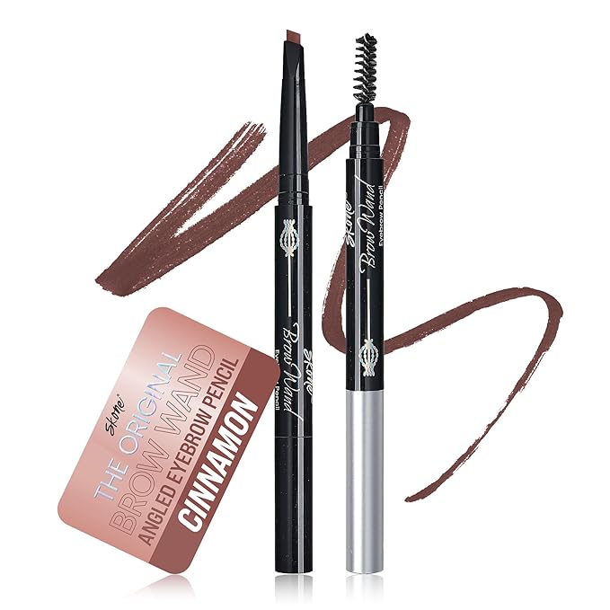 Skone Cosmetics The Original Brow Wand Eyebrow Pencil with Brush - Dual-Sided Retractable Waterproof Long-Lasting Brown Eye Brow Pencils for Women with Sleek Eyebrows - Cinnamon for Redheads
