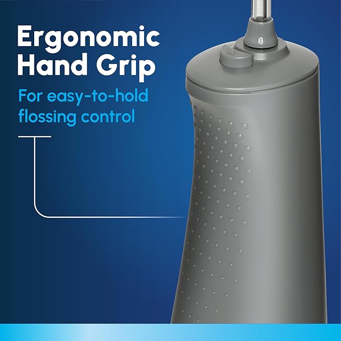 Waterpik Cordless Pulse Rechargeable Portable Water Flosser for Teeth, Gums, Braces Care and Travel with 2 Flossing Tips, Waterproof, ADA Accepted, WF-20 Gray, Packaging May Vary