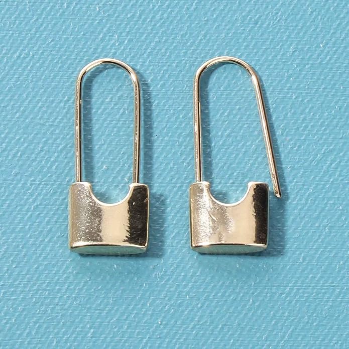 Boho Lock Hoop Earrings Safety Pin Hoop Earrings Gold Lock Huggies Hoop Earrings Personlized Padlock Earrings Jewelry for Women and Girls