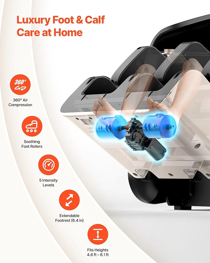 VEVOR Full Body Massage Chair, 3D Zero Gravity Recliner with SL Track, 18 Auto Modes, Heat, Foot Rollers, Armrest Control, LCD Display, 36 Airbags, Retractable Footrest