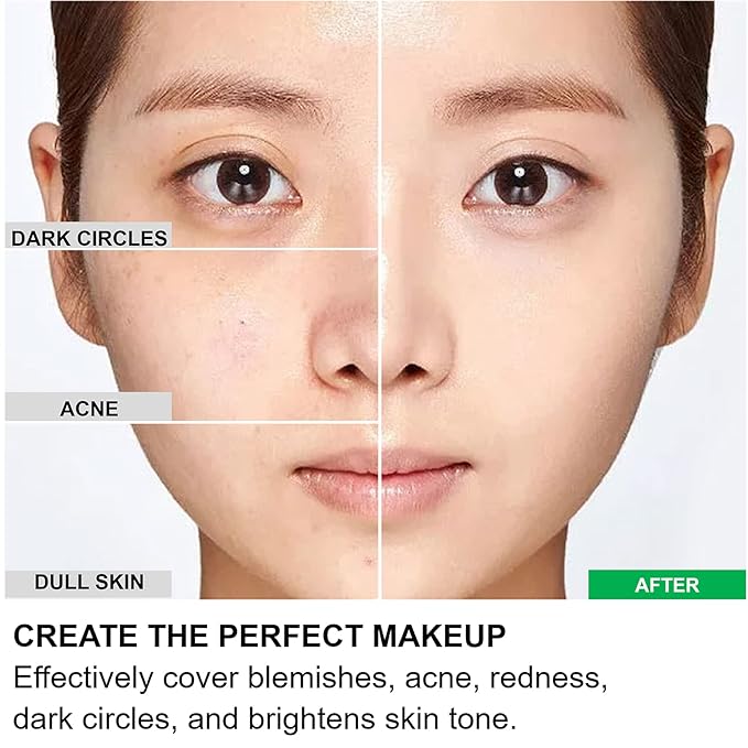 Mushroom Head Air Cushion CC Cream Foundation BB Cream Foundation Makeup Moisturizing CC Cream Liquid Foundation,Concealer Lasting Makeup Foundation Even Skin Tone Makeup Base Primer(Ivory)