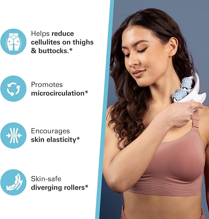 Anti Cellulite Roller & Lymphatic Drainage Massager | Fascia Blaster for Contoured & Smoother Skin | Tool for Sore Arms, Legs, Stomach & Buttocks by M3 Naturals