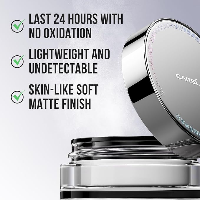 CARSLAN 1.0 Soft Focus Loose Setting Powder, Lightweight, Matte, Oil Control, Shine Free, Talc-Free Face Powder Makeup, 24H Longwear Finishing Powder, 03 Translucent For Sensitive