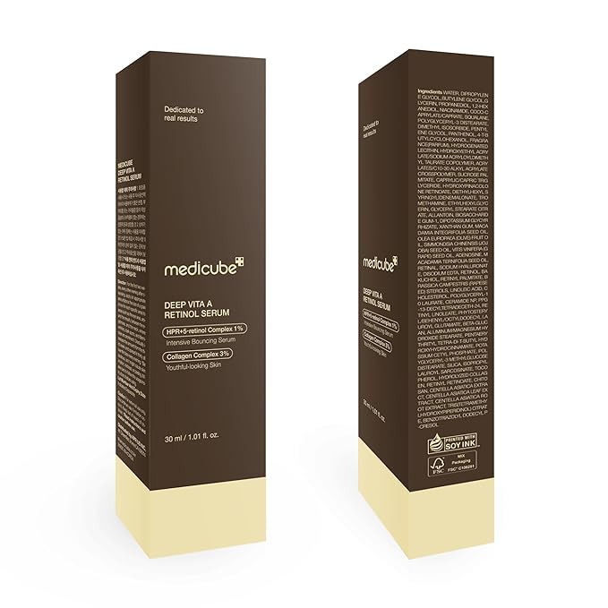 Medicube Deep Reviving Bakuchiol Retinol Facial Serum - Anti-Aging 4th Gen Retinol & Bakuchiol - Targets Fine Lines, Uneven Skin Tone, Blemish Scars - Korean Skin Care, Low Irritant, 1.01 oz