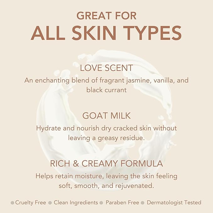 Dionis - Goat Milk Skincare Scented Hand Cream (1 oz) Set of 6, Moisturizing Lotion for Dry Skin, Good for Sensitive Skin, Cruelty-free and Paraben-free (Love)