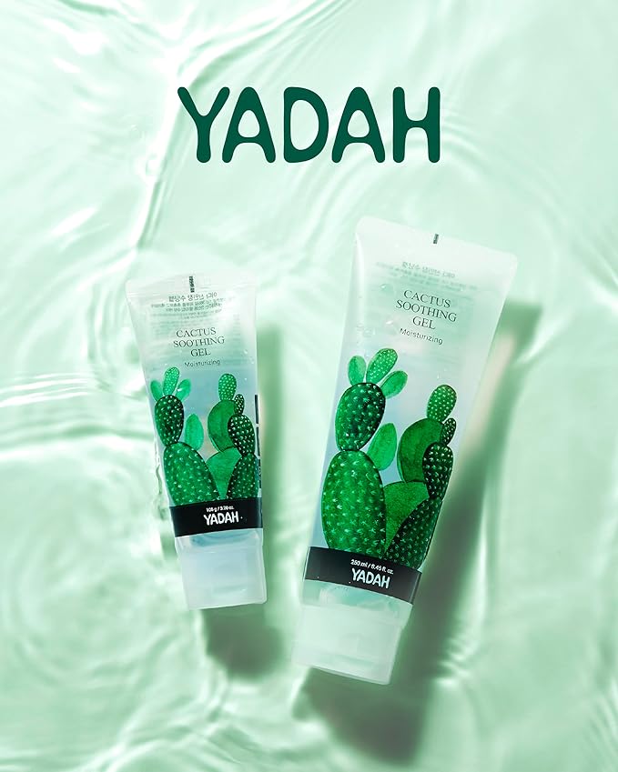 YADAH Cactus Soothing Gel (3.7fl oz) -95% Cactus Extract, Sunburn Relief,After Sun Care,Calm, Cool & Soothe Irritated Skin, Face Redness,Korean Skin Care,Vegan.